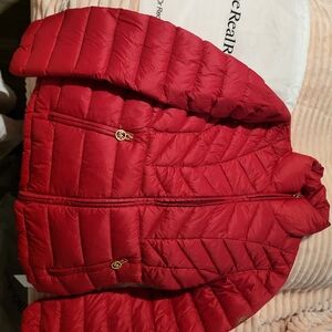 Michael Kors Red Quilted Puffer Jacket